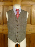 26/0581 vintage 1988 dege & sons savile row bespoke light brown donegal weave 3-piece tweed suit 38 long