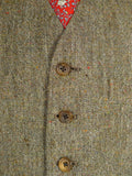 26/0581 vintage 1988 dege & sons savile row bespoke light brown donegal weave 3-piece tweed suit 38 long