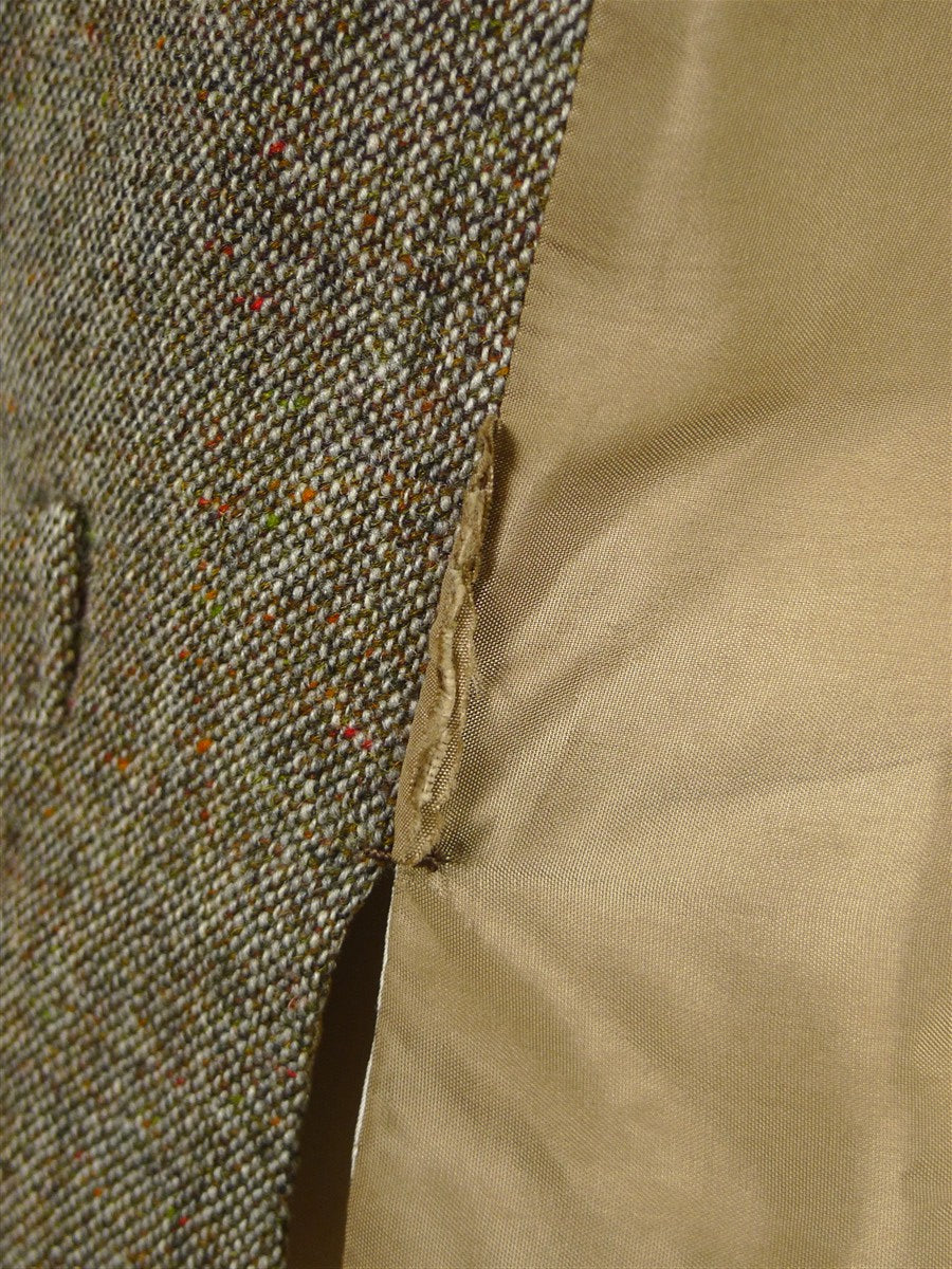 26/0581 vintage 1988 dege & sons savile row bespoke light brown donegal weave 3-piece tweed suit 38 long