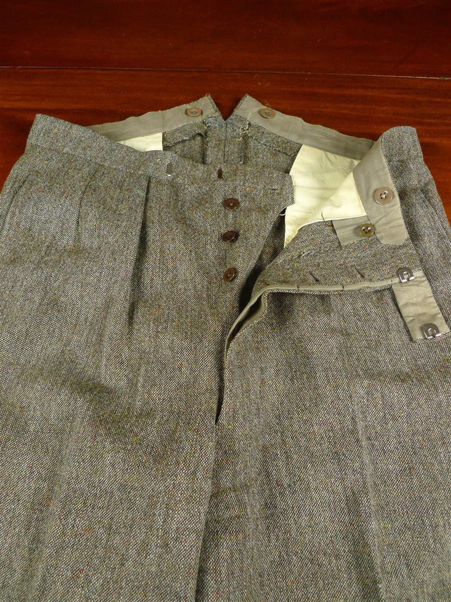 26/0581 vintage 1988 dege & sons savile row bespoke light brown donegal weave 3-piece tweed suit 38 long
