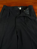 26/0584 vintage 1950s 1960s british high-rise black barathea wool evening trouser 33