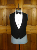 26/0585 vintage 1940s 1950s black barathea wool evening dress shawl waistcoat 39