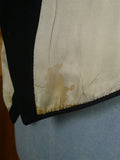 26/0585 vintage 1940s 1950s black barathea wool evening dress shawl waistcoat 39