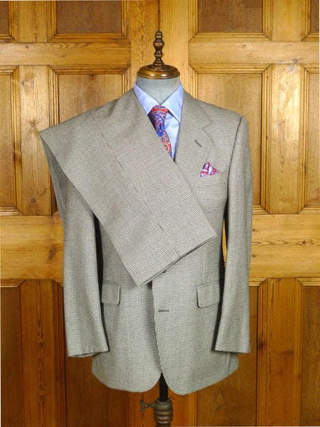 26/0588 vintage aquascutum b&w dogtooth check wool suit 39-40 regular