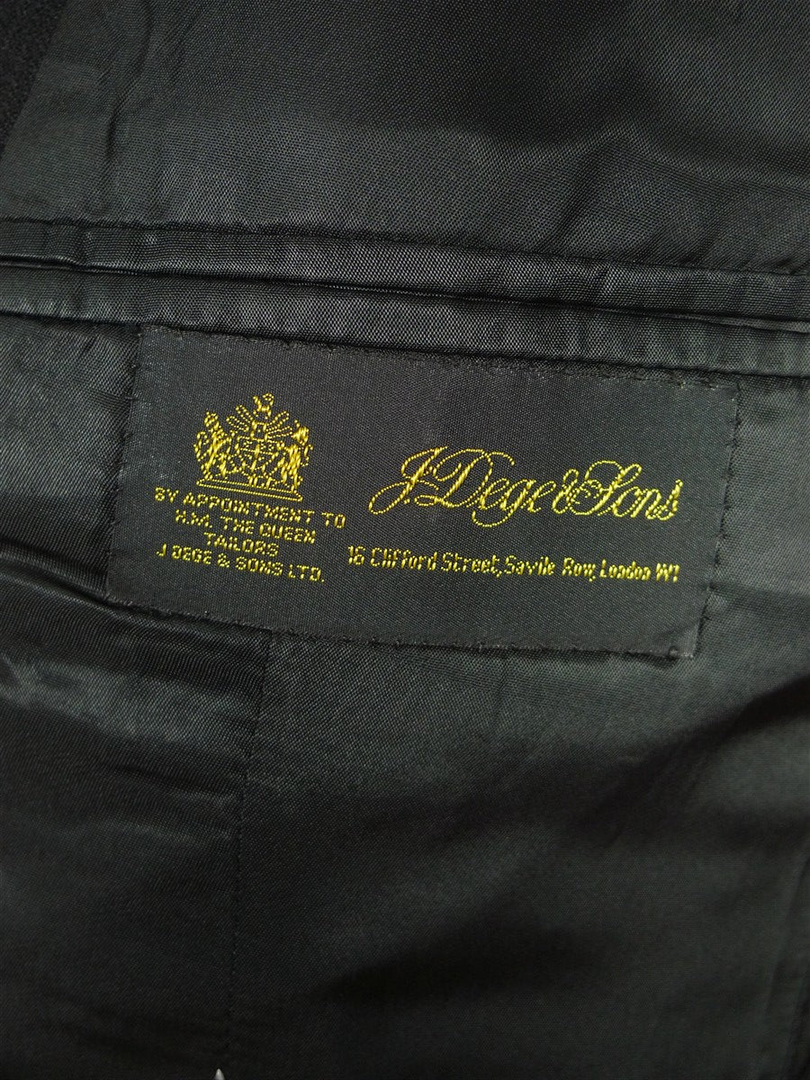 26/0591 immaculate 1986 dege & sons savile row bespoke black wool morning coat for royal ascot / weddings 38 regular to long