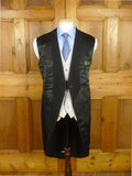 26/0591 immaculate 1986 dege & sons savile row bespoke black wool morning coat for royal ascot / weddings 38 regular to long