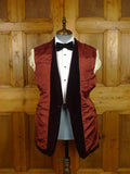 26/0601 beautiful 1973 vintage london bespoke burgundy silk-velvet shawl lapel dinner / smoking jacket 38 long