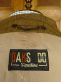 26/0606 near immaculate vintage daks (made by invertere) brown graph check tweed raglan sleeve shooting field coat w/ ghillie collar 44