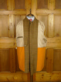 26/0606 near immaculate vintage daks (made by invertere) brown graph check tweed raglan sleeve shooting field coat w/ ghillie collar 44