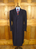 26/0613 vintage crombie navy blue wool fly-front overcoat coat 42-44 regular