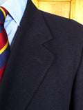 26/0613 vintage crombie navy blue wool fly-front overcoat coat 42-44 regular
