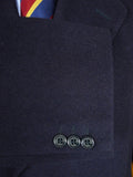 26/0613 vintage crombie navy blue wool fly-front overcoat coat 42-44 regular
