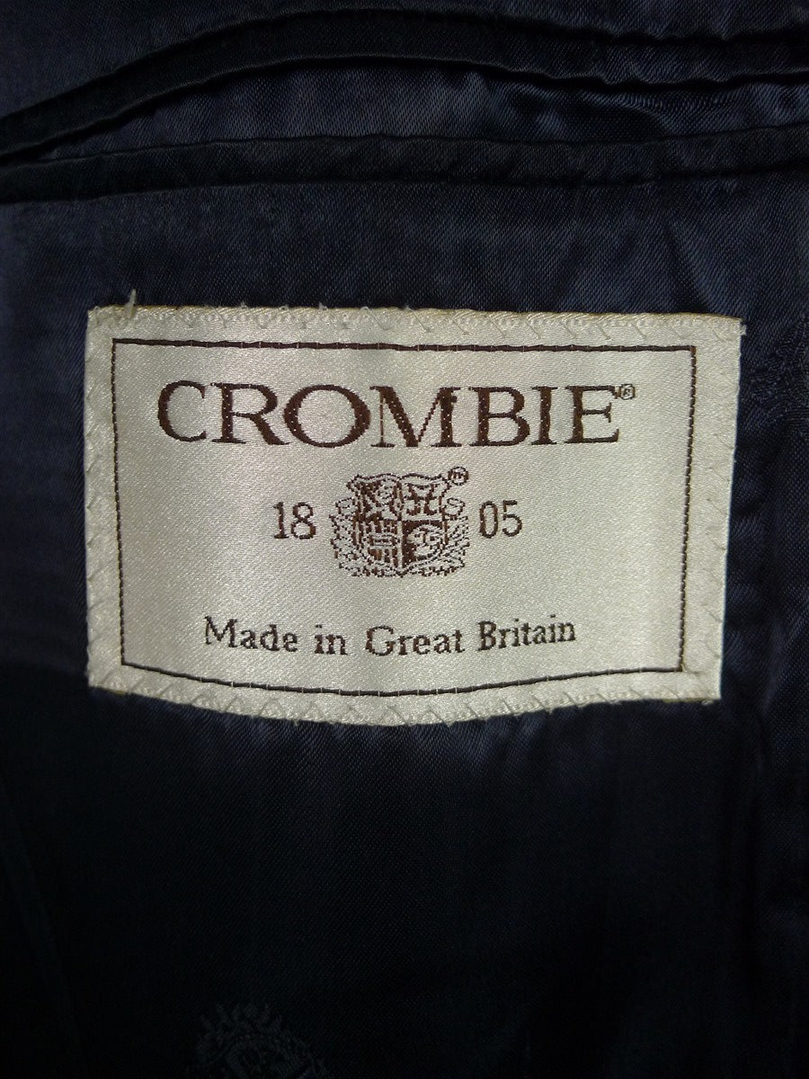 26/0613 vintage crombie navy blue wool fly-front overcoat coat 42-44 regular