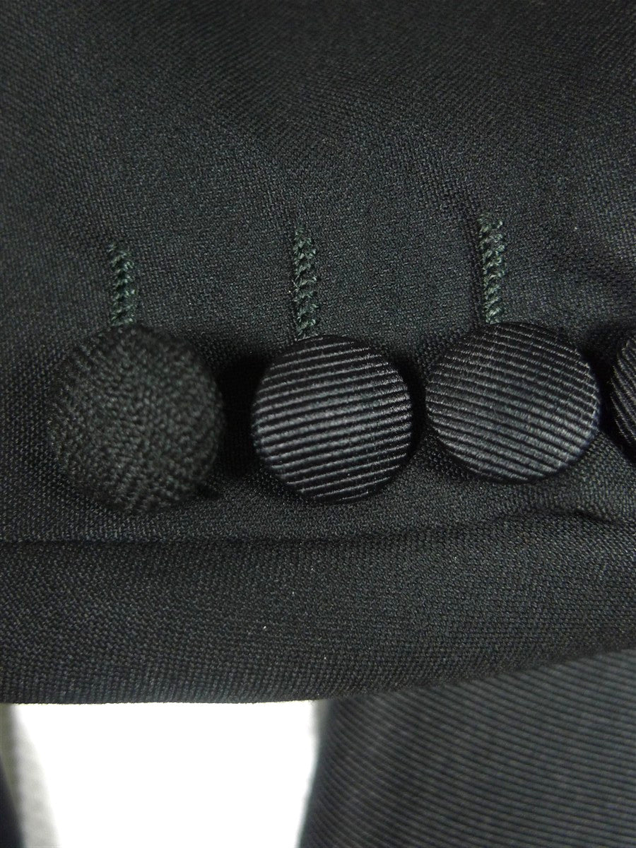 26/0599 vintage brioni canvassed black wool sb peak lapel dinner jacket w/ grosgrain silk facings 39-40 reg