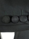 26/0599 vintage brioni canvassed black wool sb peak lapel dinner jacket w/ grosgrain silk facings 39-40 reg