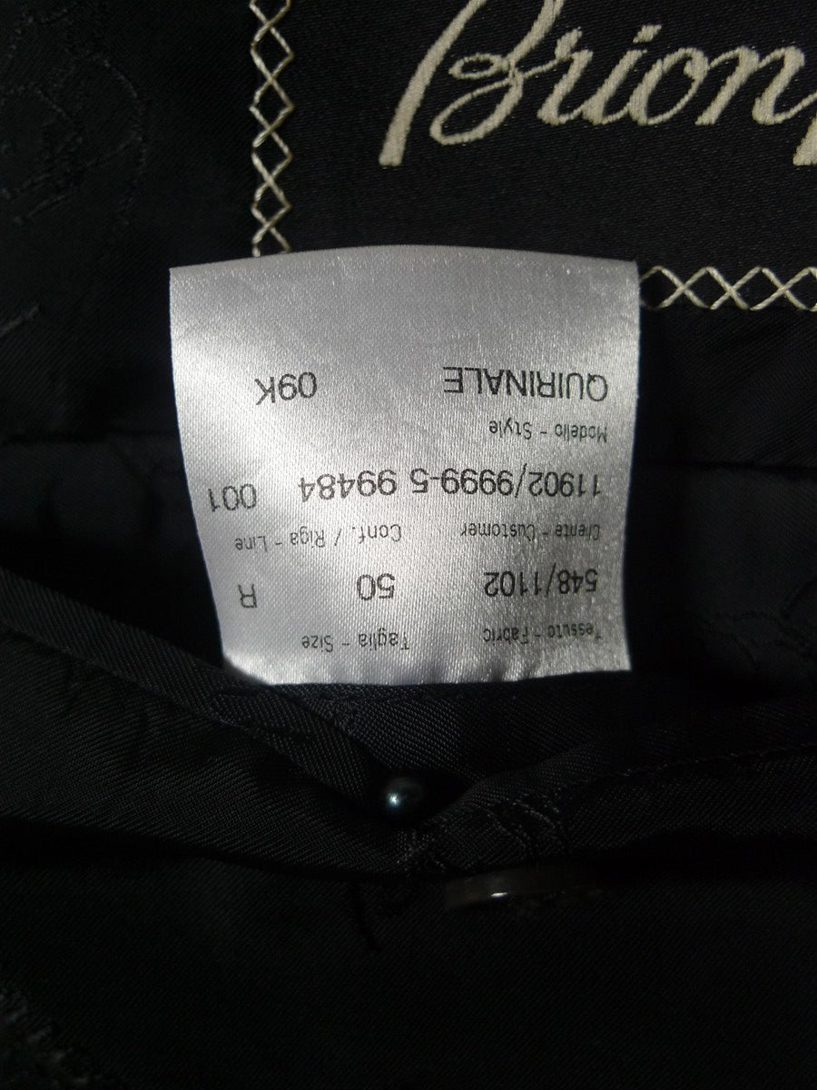 26/0599 vintage brioni canvassed black wool sb peak lapel dinner jacket w/ grosgrain silk facings 39-40 reg
