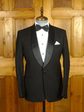 26/0600 vintage british black wool dinner jacket w/ silk shawl lapel 38 regular