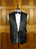 26/0600 vintage british black wool dinner jacket w/ silk shawl lapel 38 regular