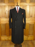 26/0609 fabulous genuine 1940s vintage extra-heavy charcoal grey full-length d/b wool 'king coat' overcoat 40