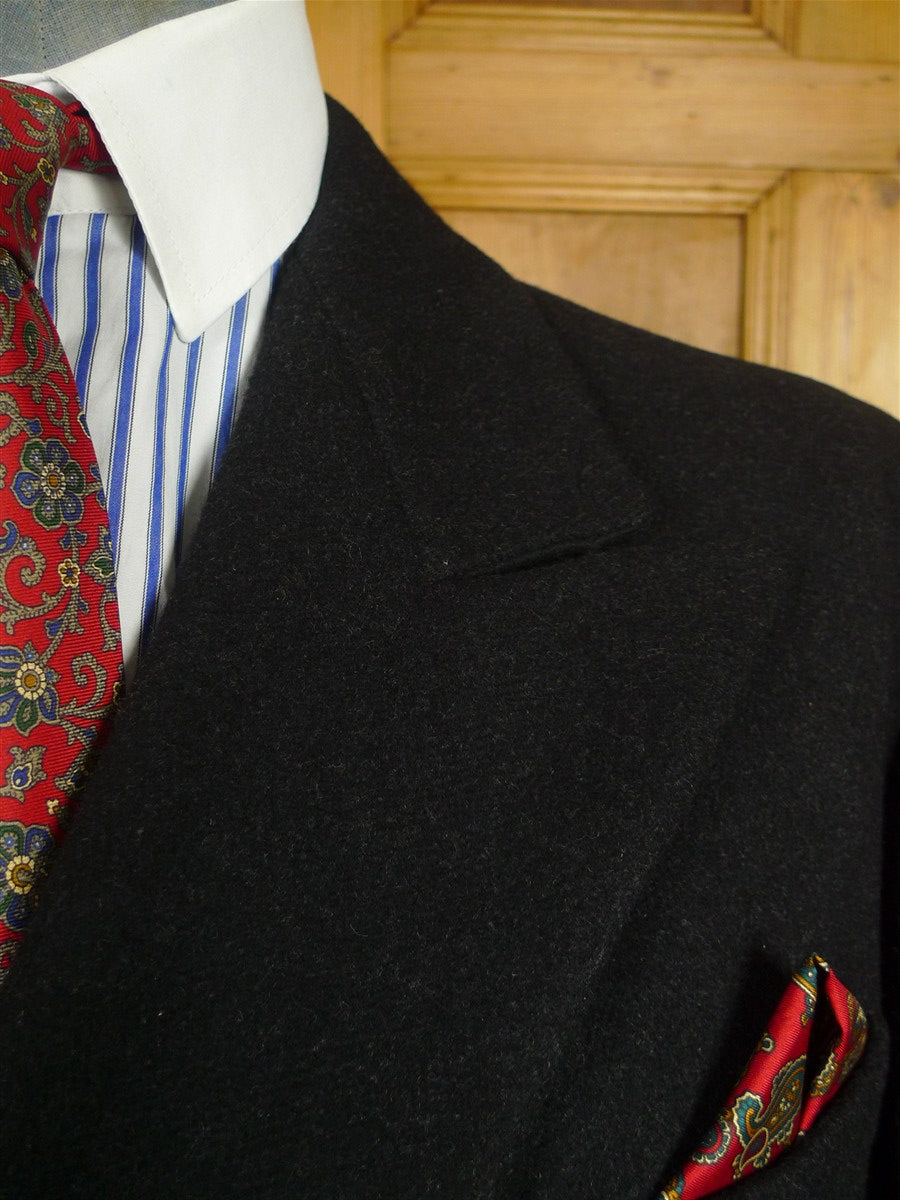 26/0609 fabulous genuine 1940s vintage extra-heavy charcoal grey full-length d/b wool 'king coat' overcoat 40