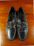 26/0618 john spencer black leather horse-bit loafer uk 9