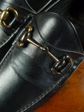 26/0618 john spencer black leather horse-bit loafer uk 9