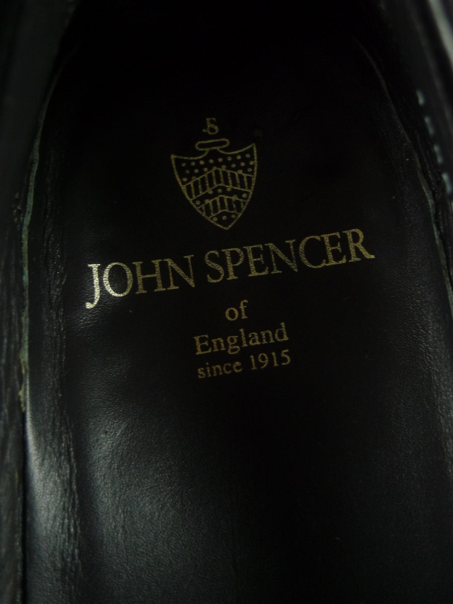 26/0618 john spencer black leather horse-bit loafer uk 9