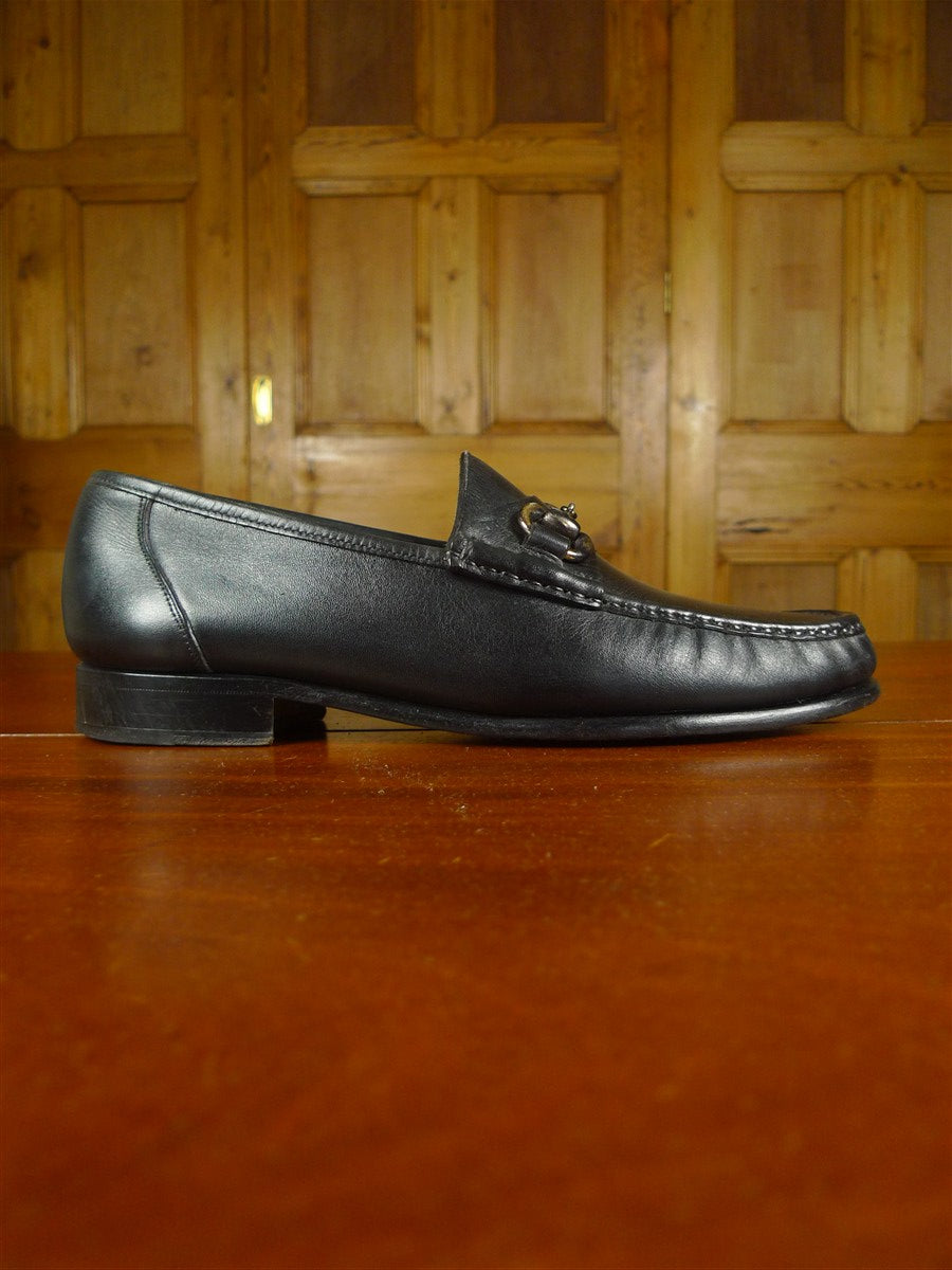 26/0618 john spencer black leather horse-bit loafer uk 9