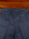 26/0626 stanley ley city of london navy blue rope-stripe 3-piece worsted suit 42 regular