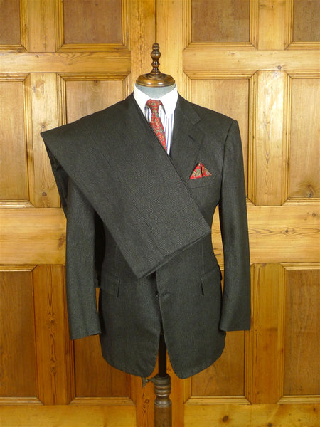 26/0623 ralph lauren purple label black pin-stripe worsted flannel suit 40 regular