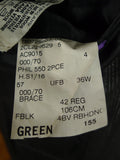 26/0623 ralph lauren purple label black pin-stripe worsted flannel suit 40 regular