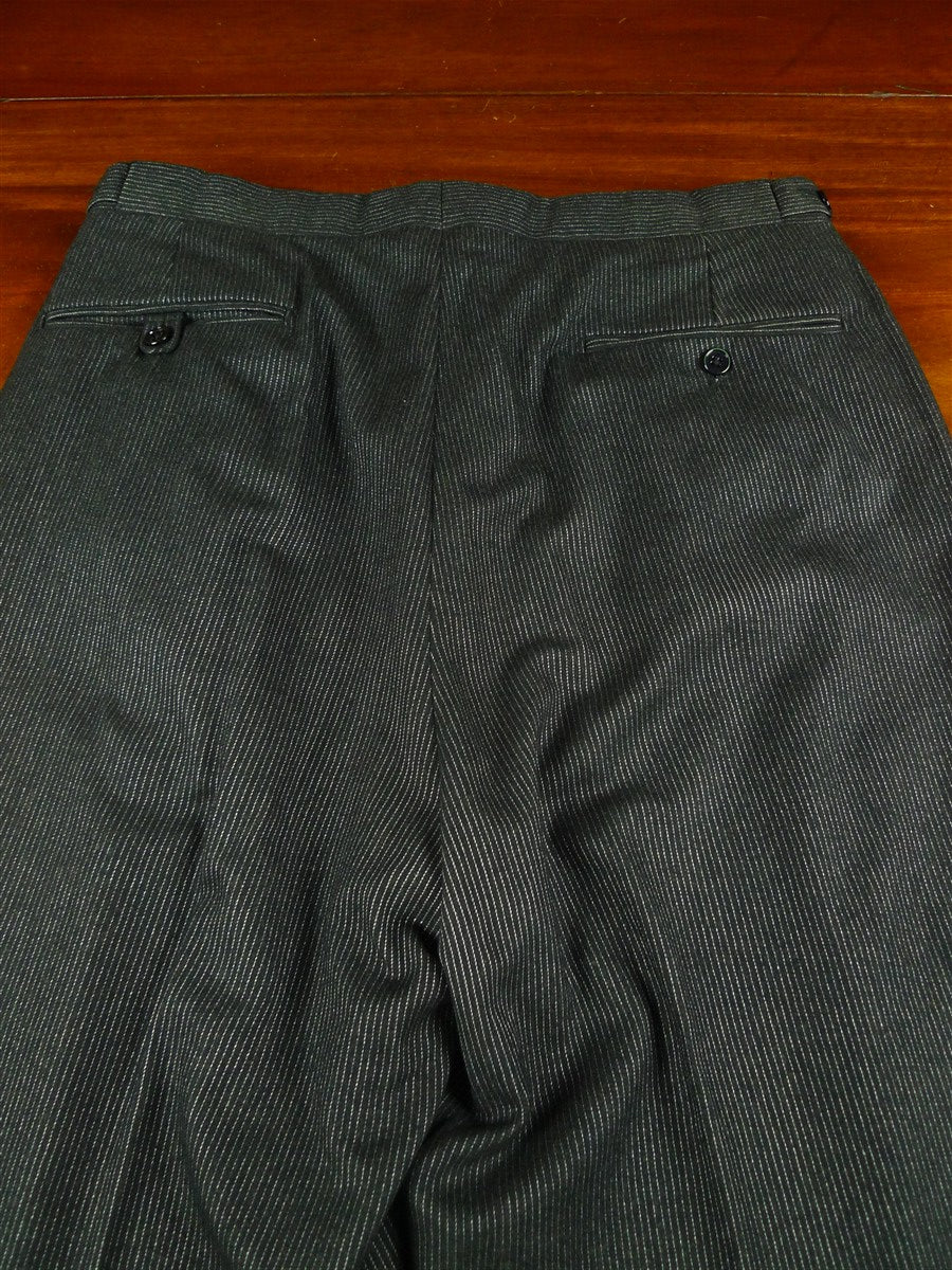 26/0623 ralph lauren purple label black pin-stripe worsted flannel suit 40 regular