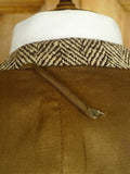 26/0625 beautiful genuine 1940s ww2 era vintage d/b brown wide herringbone weave tweed overcoat coat 38-39
