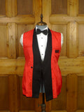 26/0124 vintage 1960s 1970s london boutique d/b velvet evening jacket w/ silk facings & red lining 36-37 regular