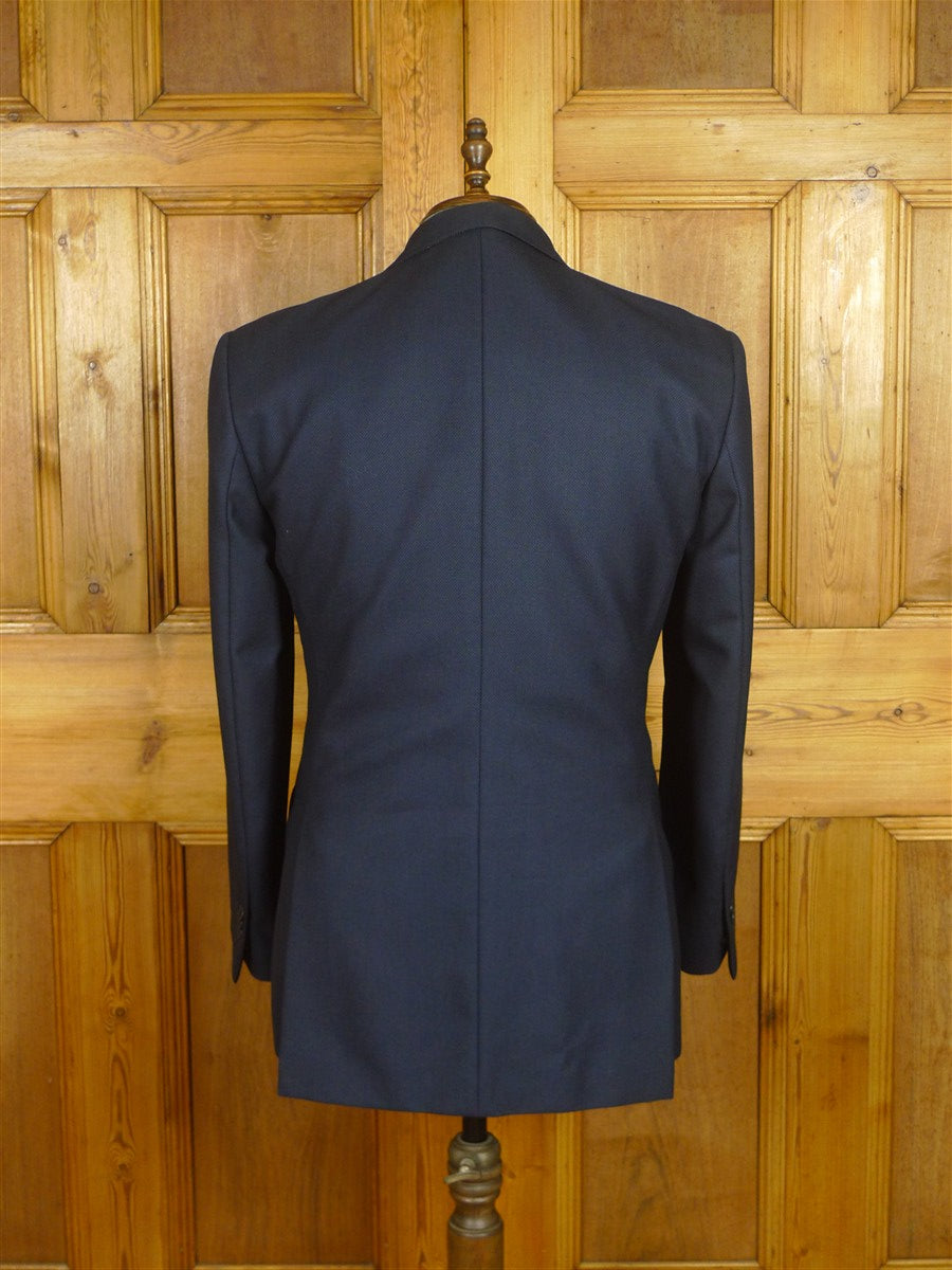 26/0621 stanley ley city of london navy blue birdseye weave wool 3-piece suit 42 regular