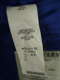 26/0621 stanley ley city of london navy blue birdseye weave wool 3-piece suit 42 regular