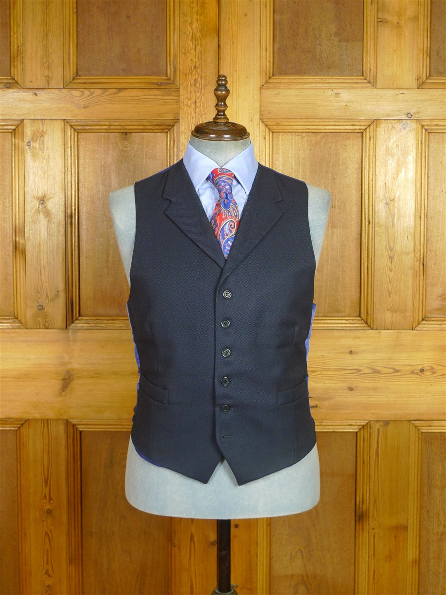 26/0621 stanley ley city of london navy blue birdseye weave wool 3-piece suit 42 regular