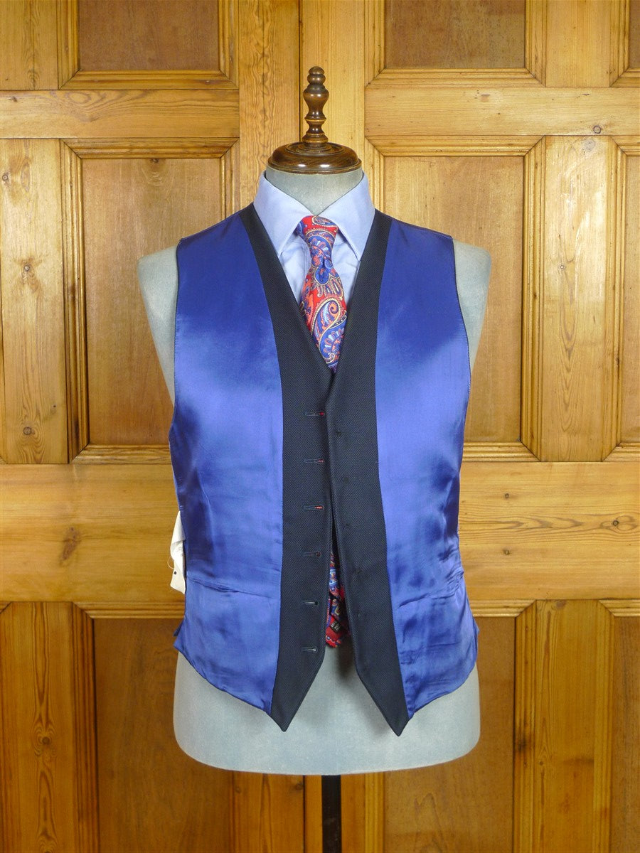 26/0621 stanley ley city of london navy blue birdseye weave wool 3-piece suit 42 regular