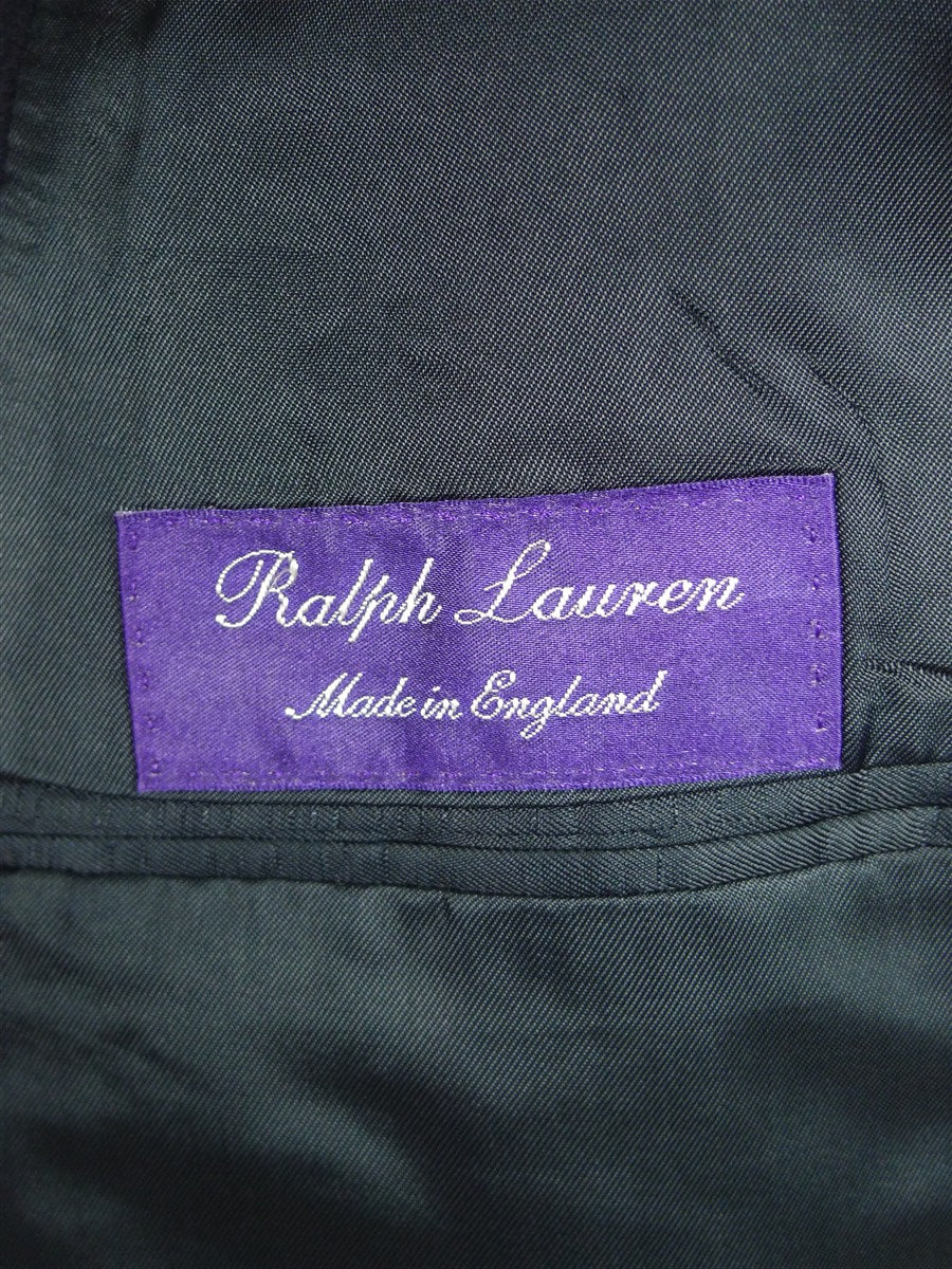 26/0627 ralph lauren purple label navy blue chalk-stripe wool & cashmere d/b suit 39 long