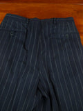 26/0627 ralph lauren purple label navy blue chalk-stripe wool & cashmere d/b suit 39 long