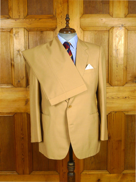 26/0634 madrid 1991 bespoke canvassed tan brown worsted suit 44 regular