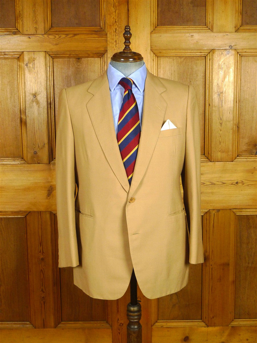 26/0634 madrid 1991 bespoke canvassed tan brown worsted suit 44 regular