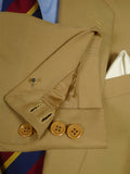 26/0634 madrid 1991 bespoke canvassed tan brown worsted suit 44 regular