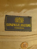 26/0634 madrid 1991 bespoke canvassed tan brown worsted suit 44 regular