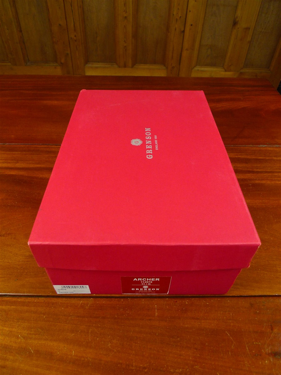 26/0630 new in box grenson archer tan textured leather monk strap shoe (rrp £345) uk 11g