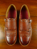 26/0630 new in box grenson archer tan textured leather monk strap shoe (rrp £345) uk 11g