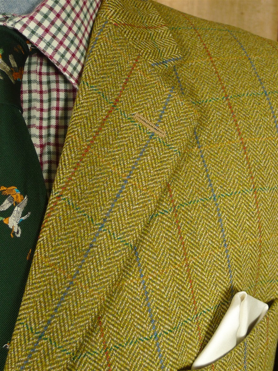 26/0643 immaculate bladen supasax 100% lambswool graph check herringbone tweed jacket 46 regular