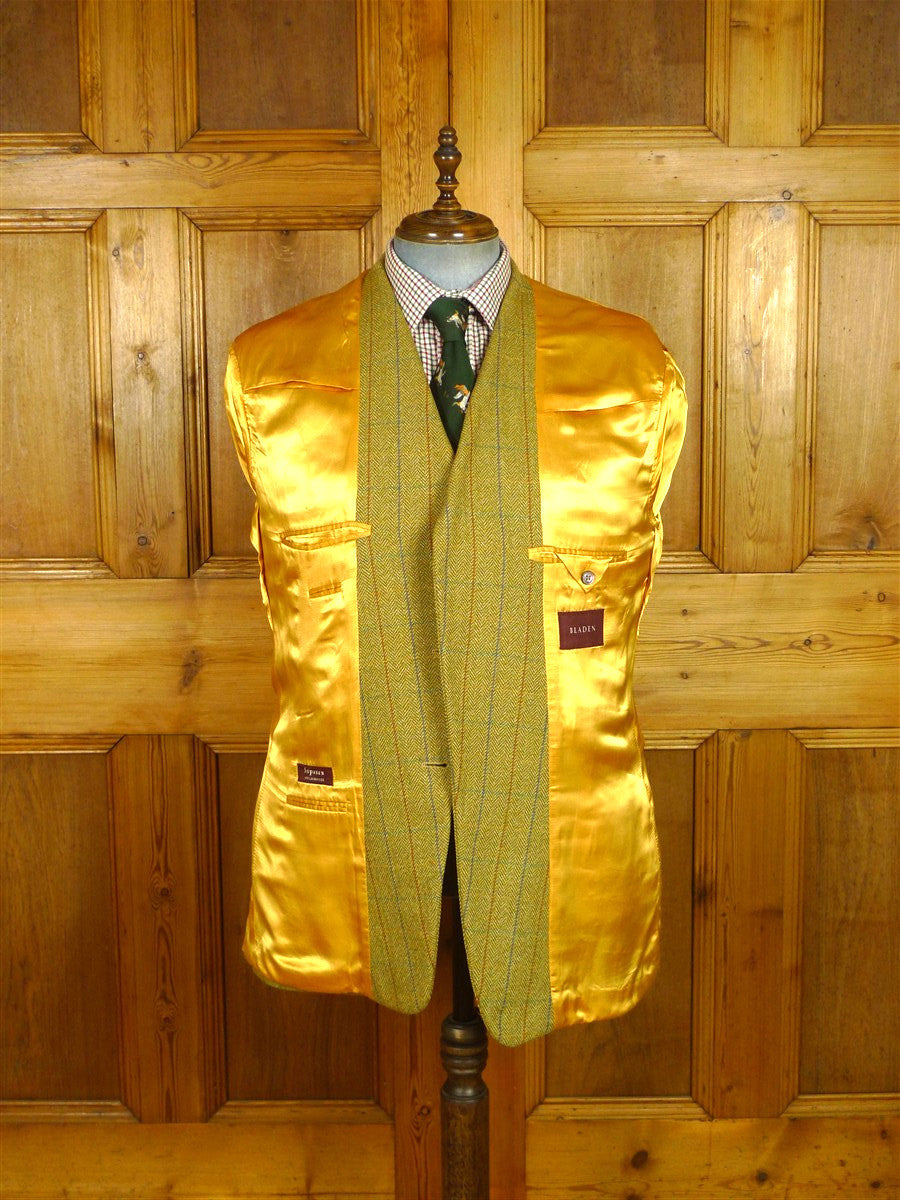 26/0643 immaculate bladen supasax 100% lambswool graph check herringbone tweed jacket 46 regular