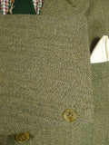 26/0645 immaculate swaine adeney heavyweight green keepers tweed hacking jacket w/ ghillie collar 44 regular