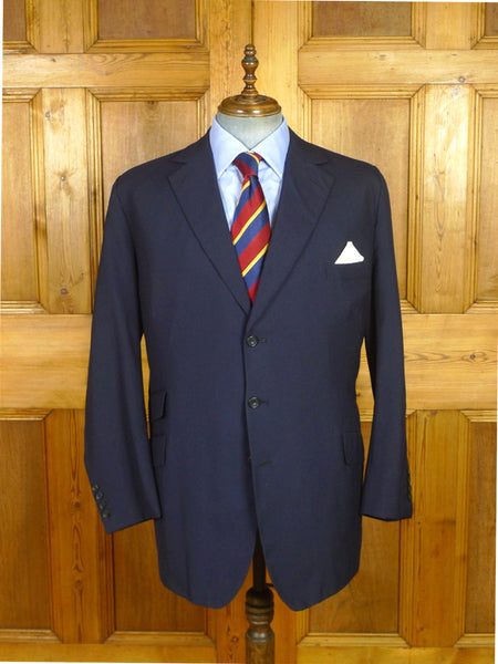 26/0651 kent haste lachter 2015 savile row bespoke navy blue wool & mohair blazer 48 regular